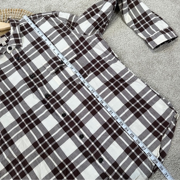 Filson Men’s Rustic Oxford Shirt Button Up Longsleeve Brown Plaid Cotton XL - Picture 14 of 14